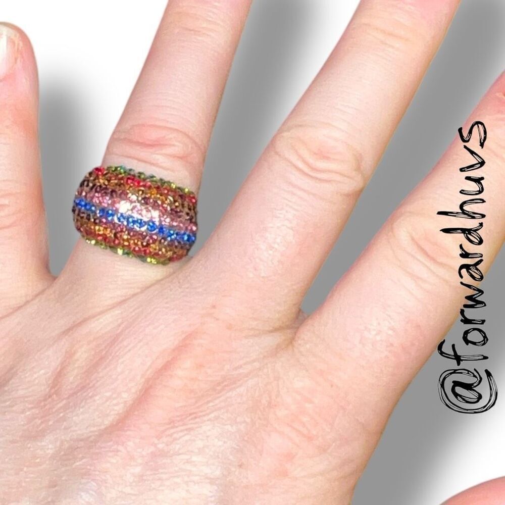 Bundle Sale 3 for $15 | Multicolor Beaded Stretch Ring - Fair to Good Condition